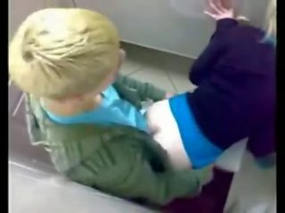 Splendid pirang young lady fucked in publik restroom