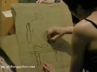 Одягнена жінка голий чоловік drawing оголена продуктивність мистецтво